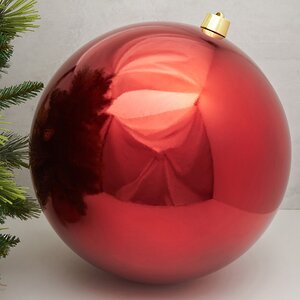 Пластиковый шар Sonder 50 см красный глянцевый Winter Deco фото 1
