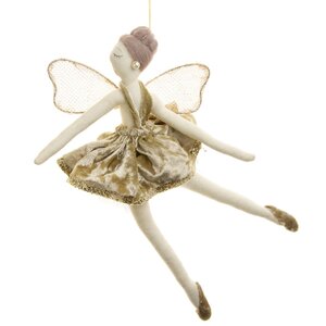Кукла на елку Фея - Балерина Мария - Мариинские танцы 24 см шампань, подвеска Due Esse Christmas фото 1