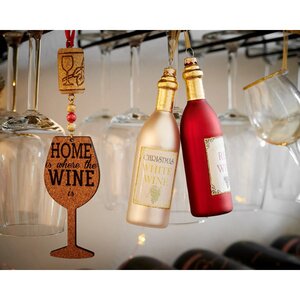 Набор стеклянных елочных игрушек Christmas Eve: Красное вино 14 см, 2 шт, подвеска Kaemingk фото 4