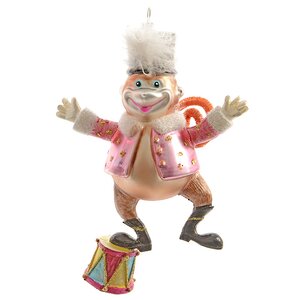Елочная игрушка Цирковая Обезьянка 12*6*17 см розовая, стекло, подвеска Kaemingk фото 1