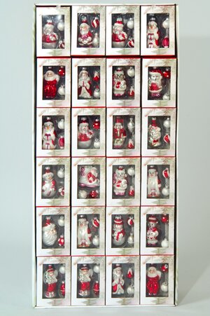 Елочная игрушки "Новогодние фигурки", 9 см, красно-белые Kaemingk фото 1