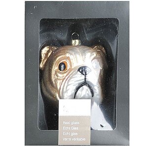 Елочная игрушка Собачка - Английский Бульдог 9 см, стекло, подвеска Kaemingk фото 1