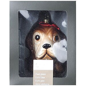 Елочная игрушка Собачка - Бигль с Красным Ошейником 9 см, стекло, подвеска Kaemingk фото 1