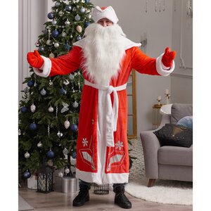 Взрослый карнавальный костюм Дед Мороз Люкс, 52-54 размер Бока С фото 1