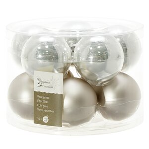 Набор стеклянных шаров 6 см серебряный mix, 10 шт Winter Deco фото 2