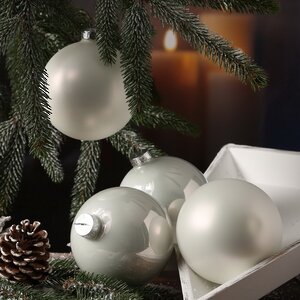 Набор стеклянных шаров 6 см белый mix, 10 шт Kaemingk/Winter Deco фото 1