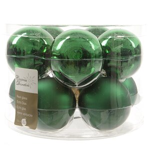 Набор стеклянных шаров 6 см, 10 шт, ярко-зеленый mix Kaemingk фото 1