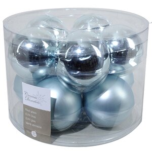 Набор стеклянных шаров 6 см, 10 шт, голубой mix Kaemingk фото 1