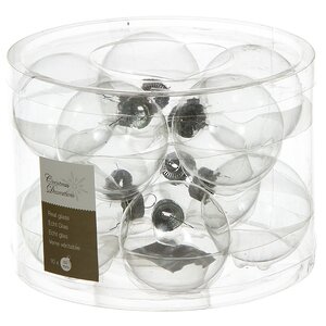 Набор стеклянных шаров 6 см прозрачный, 10 шт Kaemingk/Winter Deco фото 1
