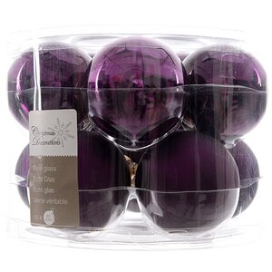 Набор стеклянных шаров 6 см фиолетовый бархат mix, 10 шт Kaemingk фото 1