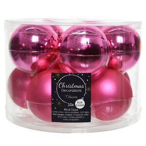 Набор стеклянных шаров 6 см розовая азалия mix, 10 шт Kaemingk фото 1