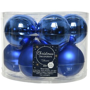 Набор стеклянных шаров 6 см синий королевский mix, 10 шт Kaemingk фото 1