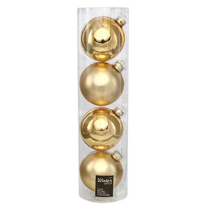 Набор стеклянных шаров 10 см золотой mix, 4 шт Kaemingk/Winter Deco фото 1