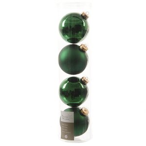 Набор стеклянных шаров 10 см, 4 шт, ярко-зеленый mix Kaemingk фото 1