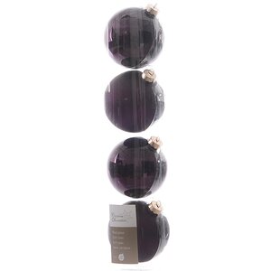 Набор стеклянных шаров 10 см фиолетовый бархат mix, 4 шт Kaemingk фото 1