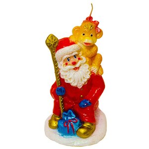 Свеча "Дед Мороз с Обезьяной", 16*9 см Снегурочка фото 1