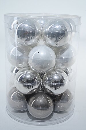 Коллекция стеклянных шаров Серебряные Грезы 6 см, 20 шт Kaemingk фото 1