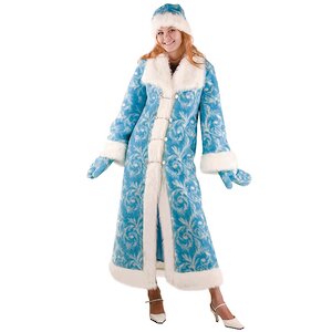Карнавальный костюм для взрослых Снегурочка в меховой шубе, 44-48 размер Батик фото 1