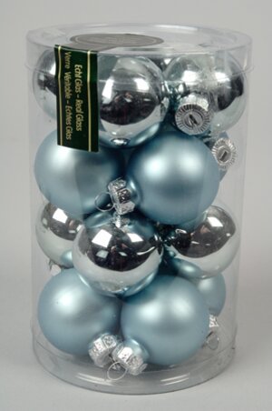 Набор стеклянных шаров 6 см голубой mix,16 шт Kaemingk фото 1