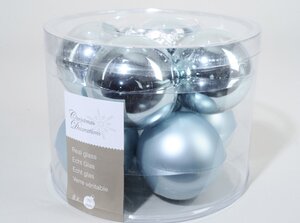 Набор стеклянных шаров 6 см голубой mix,8 шт Kaemingk фото 1