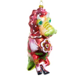 Елочная игрушка Дракон с Цветочком 12 см, стекло, подвеска Holiday Classics фото 1