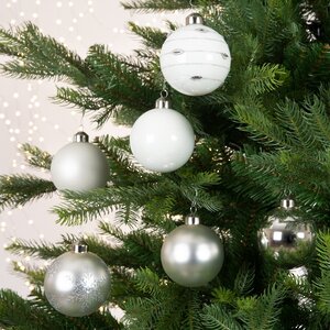 Набор стеклянных шаров Монклер: Silver Snow 8 см, 6 шт Kaemingk фото 3