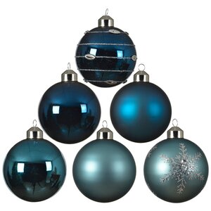 Набор стеклянных шаров Монклер: Quantum Blue 8 см, 6 шт Kaemingk фото 4