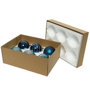 Набор стеклянных шаров Монклер: Quantum Blue 8 см, 6 шт Kaemingk фото 5