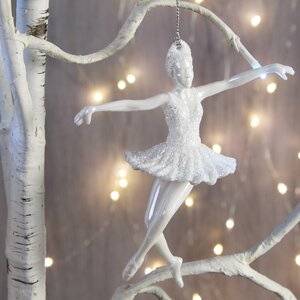 Елочная игрушка Балерина в белоснежном платье - в поклоне 13 см, подвеска Forest Market фото 1