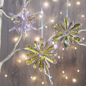 Снежинка Кристальная Звезда,11.5 см, золотисто-голубая Forest Market фото 2