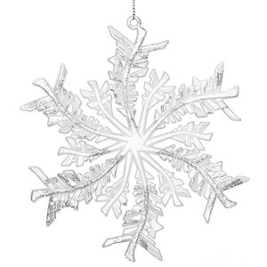 Елочная игрушка Снежинка - Снежный вихрь 14*13 см жемчужно-белый с серебром, подвеска Holiday Classics фото 1