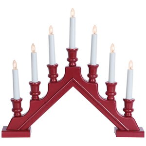 Рождественская горка Sara 43*38 см красная, 7 электрических свечей Star Trading фото 3