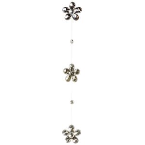 Елочное украшение-подвеска Бриллиантовый Цветок 40 см серебряная Forest Market фото 3