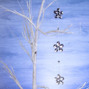 Елочное украшение-подвеска Бриллиантовый Цветок 40 см серебряная Forest Market фото 1