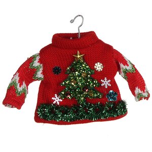 Елочная игрушка "Рождественский свитер с елочкой", 15*13 см, подвеска Edelman фото 1