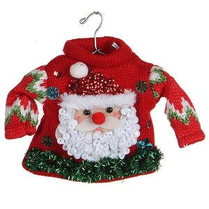 Елочная игрушка Рождественский свитер с Сантой, 15*13 см, подвеска Edelman фото 1