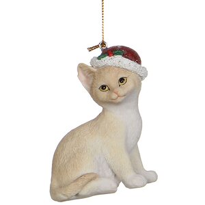 Елочная игрушка "Коты на Рождество", бежевый, 9 см, подвеска Edelman фото 1