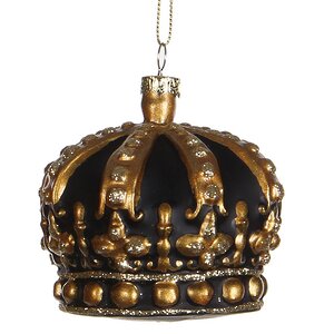 Елочная игрушка Корона Монарха 9 см черная, подвеска Katherine’s Collection фото 1