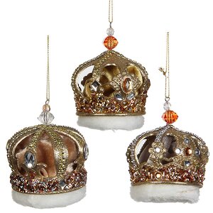 Елочная игрушка Корона для Императора 10 см золотая, подвеска Katherine’s Collection фото 2