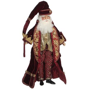 Санта путешественник в бордовом камзоле 46 см Katherine’s Collection фото 1