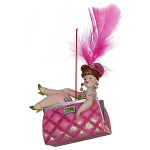 Елочная игрушка Роскошная Леди в Сумке 20 см, уцененный, подвеска Katherine’s Collection фото 1
