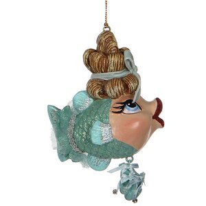 Елочная игрушка Рыбка-Балерина в Голубом 15 см, подвеска Katherine’s Collection фото 1