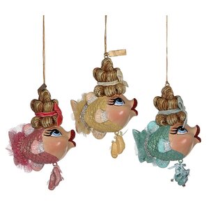 Елочная игрушка Рыбка-Балерина в Голубом 15 см, подвеска Katherine’s Collection фото 2