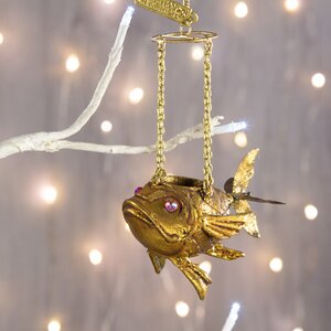 Елочная игрушка Золотая Рыбка 7*8 см, подвеска Katherine’s Collection фото 4