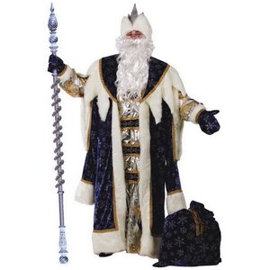 Карнавальный костюм для взрослых Дед Мороз Королевский, синий, 54-56 размер Батик фото 1