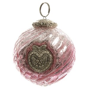 Винтажный шар Райский подарок 8.5 см, глянцево-розовый, стекло Kaemingk фото 1
