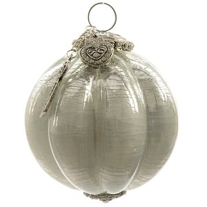Винтажный шар Романтическая Тайна 10 см белый глянцевый, стекло Kaemingk фото 1