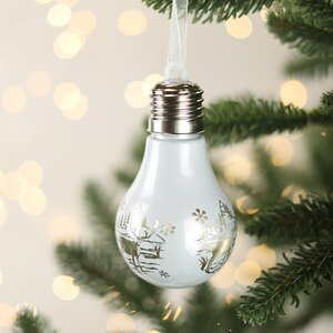 Светящийся елочный шар Лесная Сказка 6 см, теплые белые LED, на батарейках Serpantin фото 2