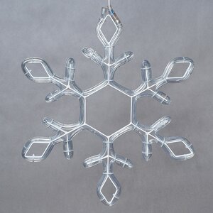 Снежинка из дюралайта Кристалл 37 см, холодные белые LED см мерцанием, IP20 Serpantin фото 3