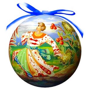Пластиковый елочный шар Русские Народные Промыслы Жар Птица 10 см Незабудка фото 1